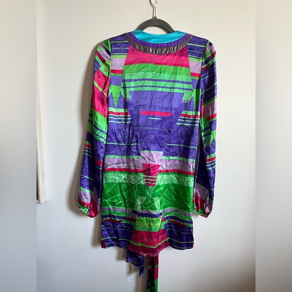 Custo Barcelona SILK Belted Waist Multicolored Dress - Picture 8 of 8